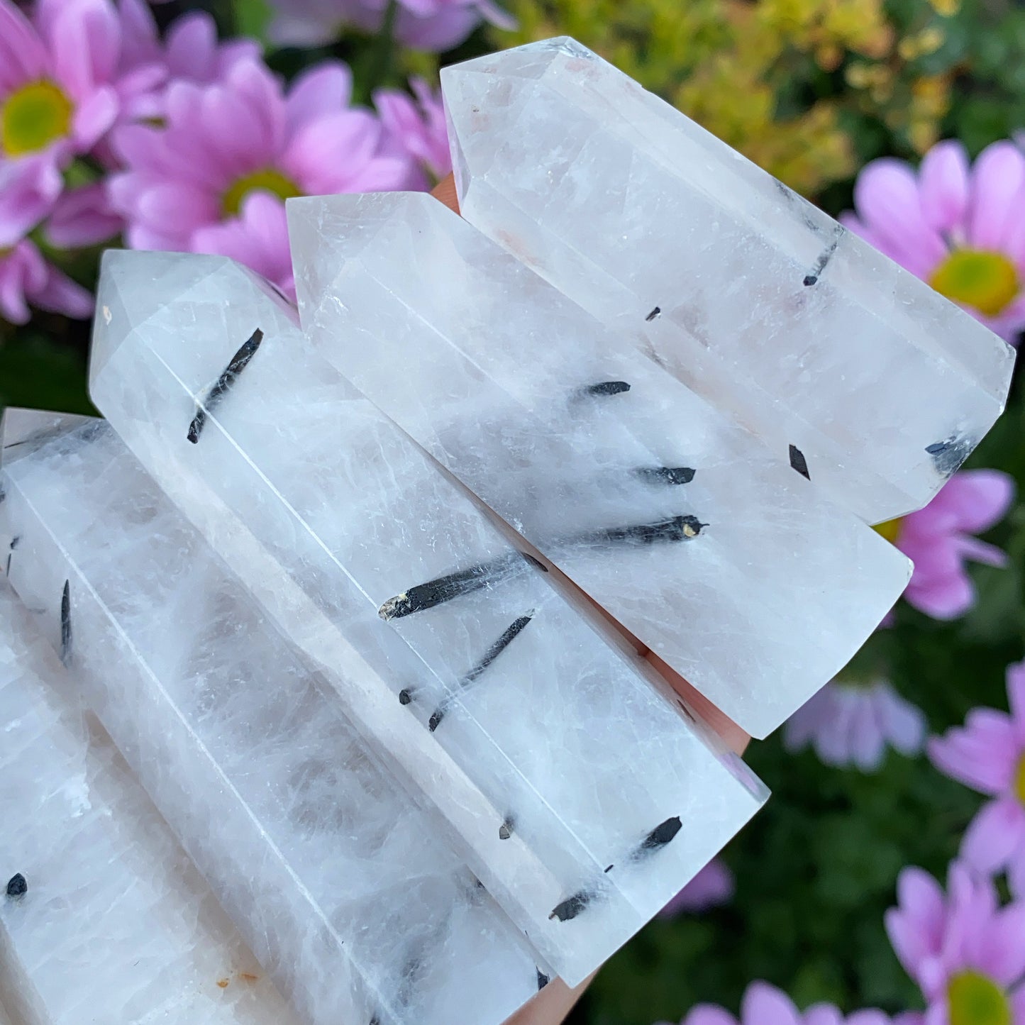 Tourmalinated Quartz Crystal Point